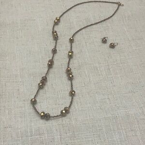 15 inch glass beaded necklace with matching earrings.
